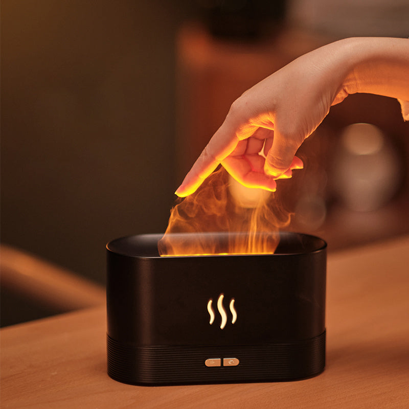 Drop Shipping Factory Direct Sale Fire Flame Humidifier Aroma Diffuser Air Essential Oil Ultrasonic Humidifier