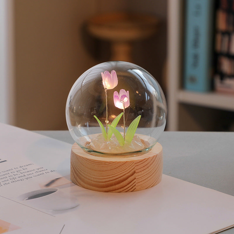 Cute Mini Tulip Small Night Light Tabletop Decoration Holiday Gift