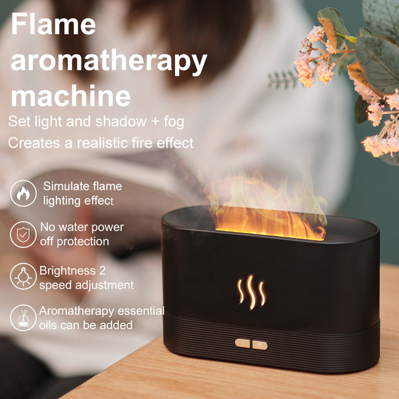 Drop Shipping Factory Direct Sale Fire Flame Humidifier Aroma Diffuser  Air Essential Oil Ultrasonic Humidifier