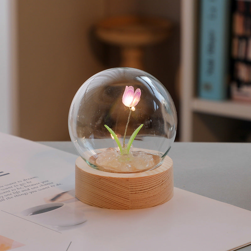 Cute Mini Tulip Small Night Light Tabletop Decoration Holiday Gift