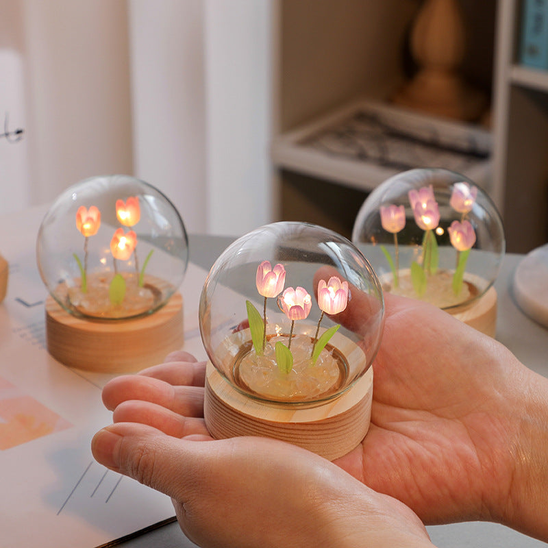 Cute Mini Tulip Small Night Light Tabletop Decoration Holiday Gift