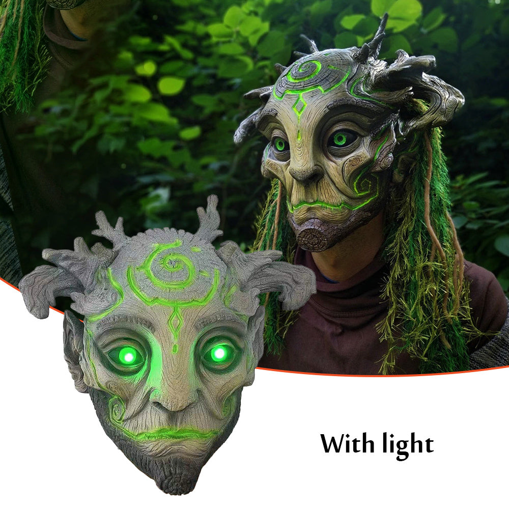 Halloween Glowing Mask Forest Elf Old Man Latex Mask Realistic Full Head Masks Headgear MasqueradeCosplay Party Props