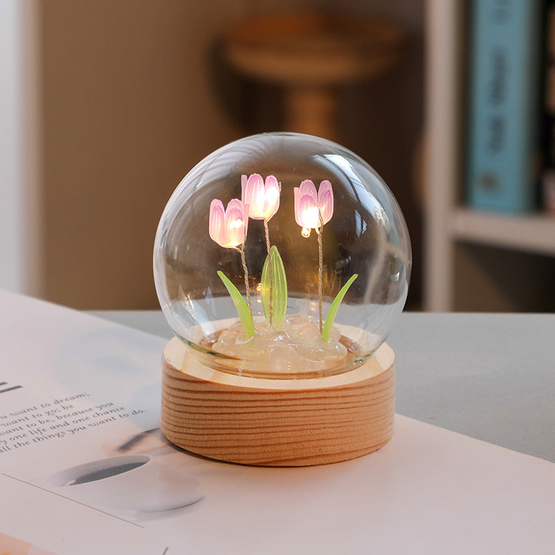 Cute Mini Tulip Small Night Light Tabletop Decoration Holiday Gift