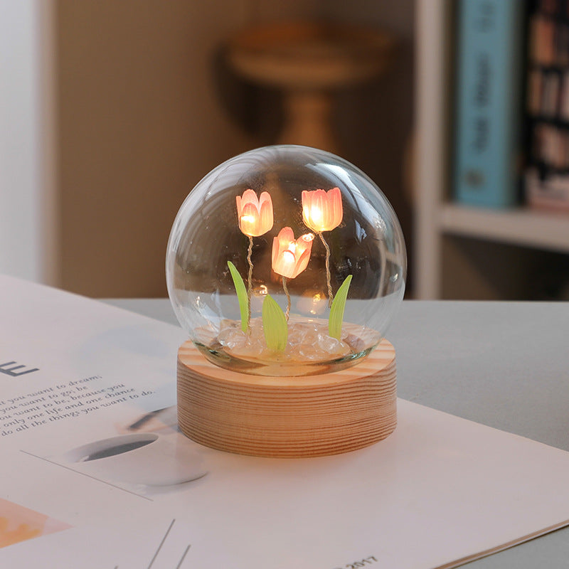 Cute Mini Tulip Small Night Light Tabletop Decoration Holiday Gift