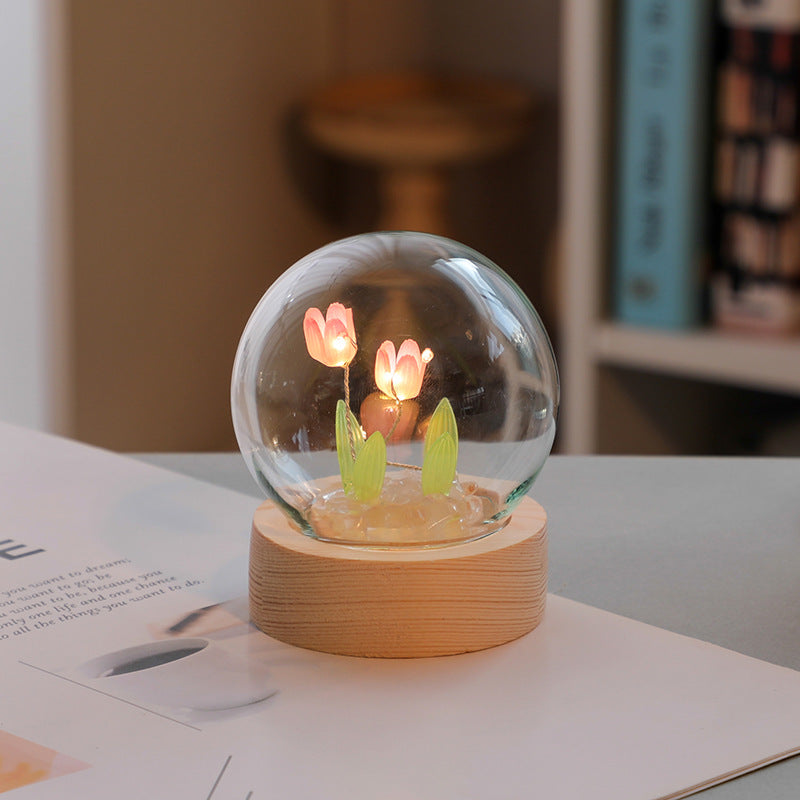 Cute Mini Tulip Small Night Light Tabletop Decoration Holiday Gift