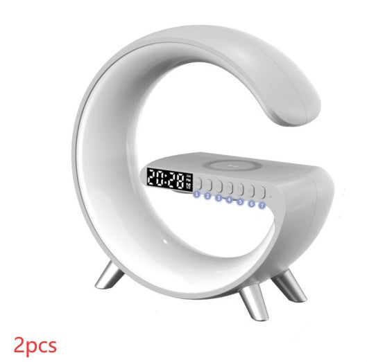 New Intelligent G Shaped LED Lamp Bluetooth Speaker Wireless Charger Atmosphere Lamp App Control For Bedroom Home Decor